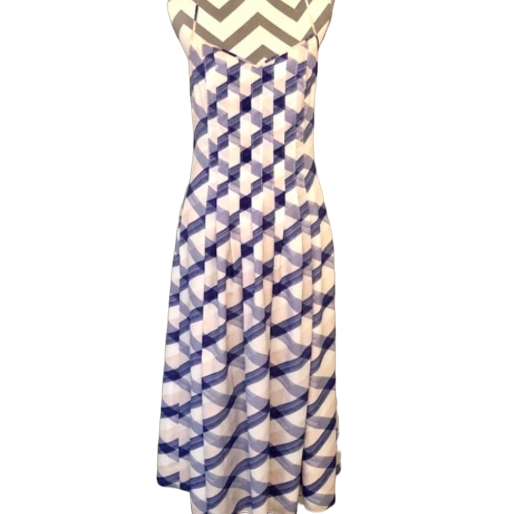 Banana Republic A-Line Midi Satin Summer Dress Size 4P - Picture 2 of 6